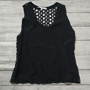 Alexis Black Tank Top with Cutout Details